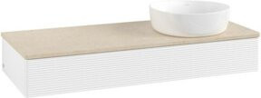 V&B Waschtischunterschrank Antao mit Frontstruktur und Beleuchtung, Farbe: Weiß, B/T/H: 120 x 50 x 19 cm - Bild 1