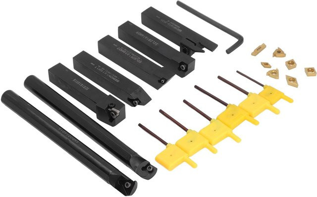 7-teiliges Drehwerkzeughalter-Set von aimo aus Edelstahl in Schwarz mit 16 mm Klingen und Schraubenschlüsseln - Bild 1