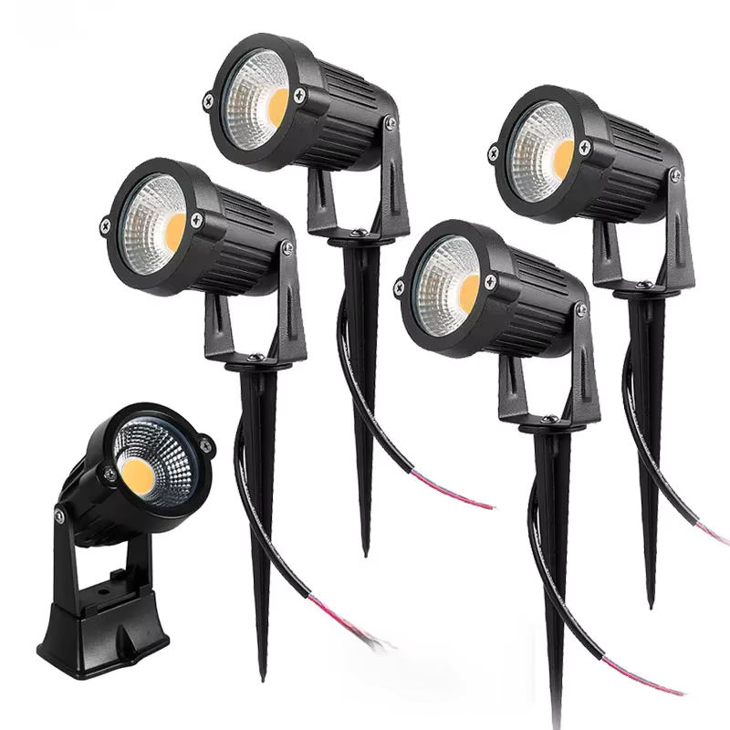 Teetealy 4er Set LED Gartenstrahler mit Erdspieß in Schwarz und Gelb für Terrasse, Rasen und Wege, wasserdicht Outdoor Spotlights - Bild 2