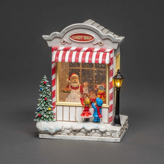 Konstsmide LED Süßwarenladen Weihnachtsdekoration in Nostalgie-Optik mit 2 warmweißen LEDs, Höhe: 16,5 cm, Breite: 12,5 cm, Tiefe: 22,5 cm - Bild 1
