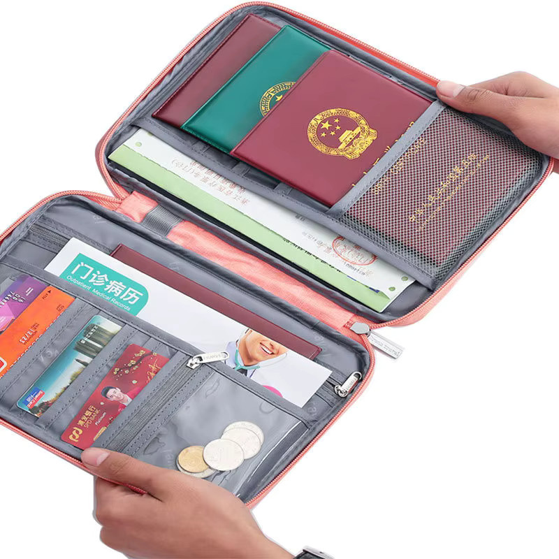 Wasserdichte Reisebrieftasche für Reisepässe und Dokumente als Organizer und Karteninhaber in Grau - Bild 4