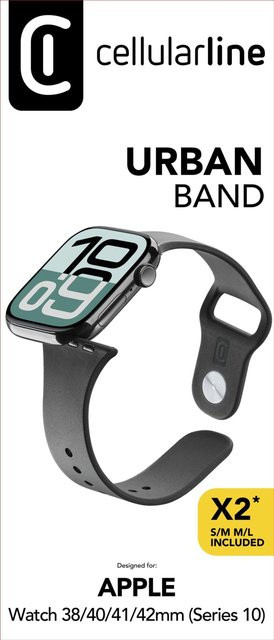 CellularLine Uhrenarmband Silikon, Schwarz, Unisex, 38/40/41/42mm - Bild 1