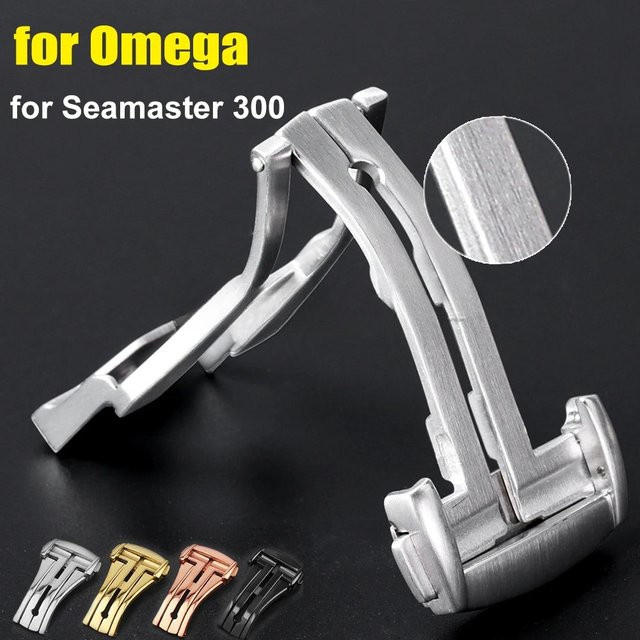Omega Uhrenschnalle Faltschließe, Edelstahl, Silber, Unisex - Bild 1
