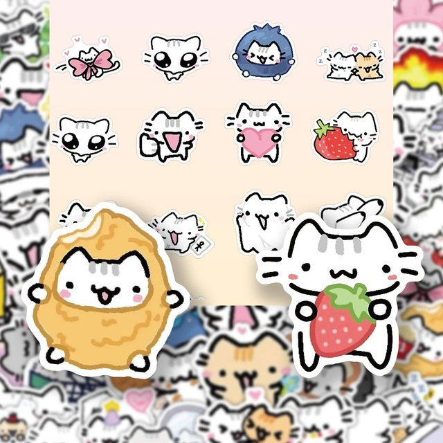GOGOTU Pokky Katze Aufkleber, 72-teiliges Set, multicolour - Bild 1