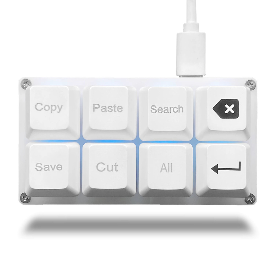 BTXETUEL Programmierbare 8-Tasten Mechanische Einhand-Gaming-Tastatur mit USB-Anschluss in Weiß - Bild 1