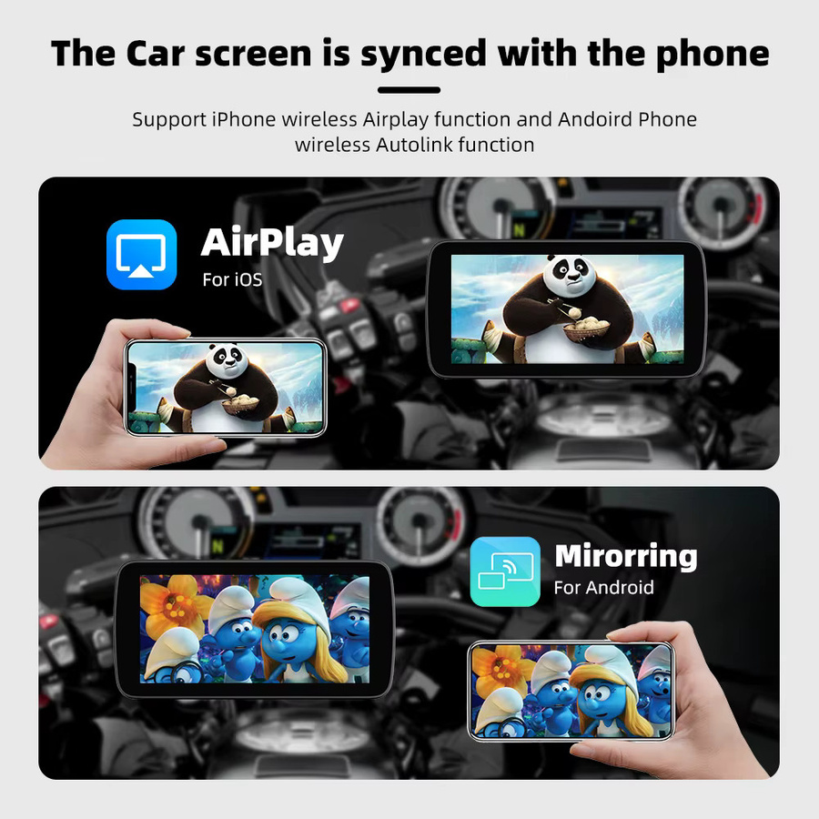 EKIY Wireless CarPlay und Android Auto Motorrad-Navigationsgerät mit 6,25 Zoll Display, GPS und TPMS in Schwarz - Bild 5