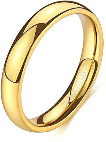 TIGRADE Titanring, 14 Karat vergoldet, beige, Unisex - Bild 1