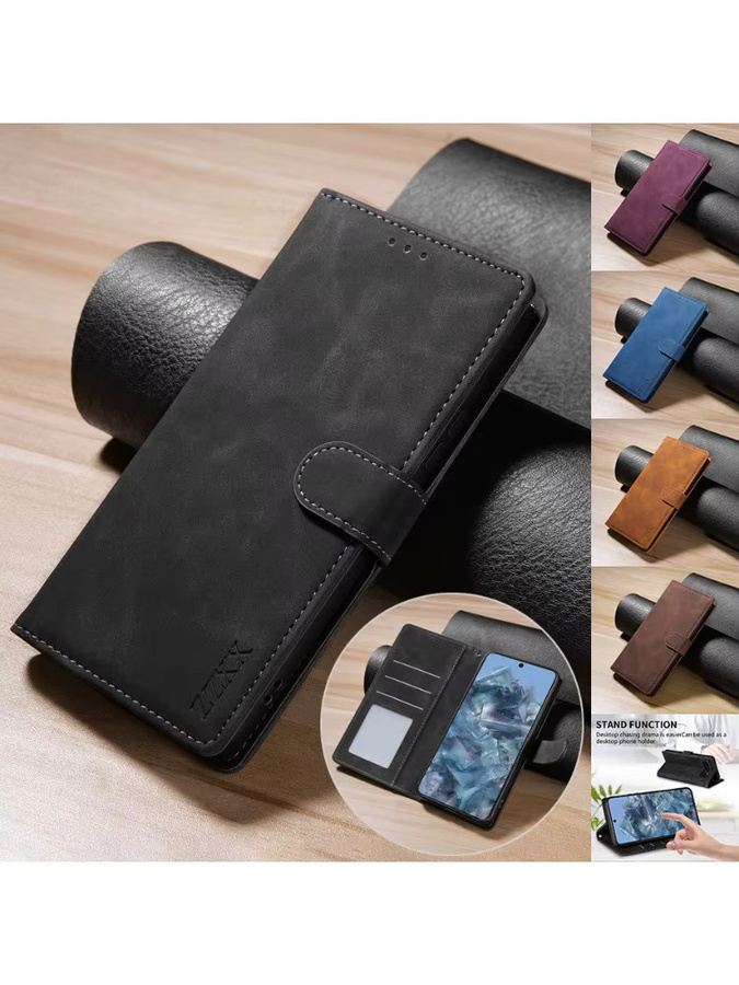 Leder-Brieftaschenhülle für Google Pixel 10a 10 Pro XL 9 Pro 8a 8 7 7a 6 6a mit Kartenfach, Fotorahmen und magnetischem Klappverschluss in Rot - Bild 7