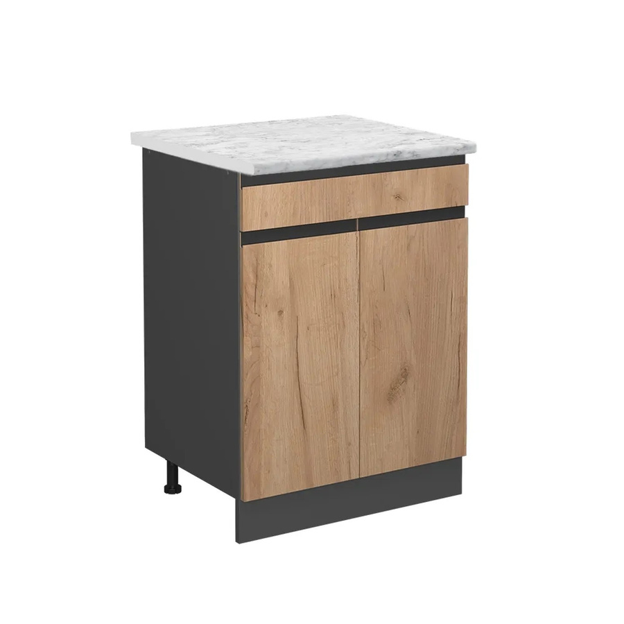 Vicco Küchenunterschrank R-Line Goldkraft Eiche/Anthrazit mit Marmor-Optik Breite: 60 cm - Bild 2