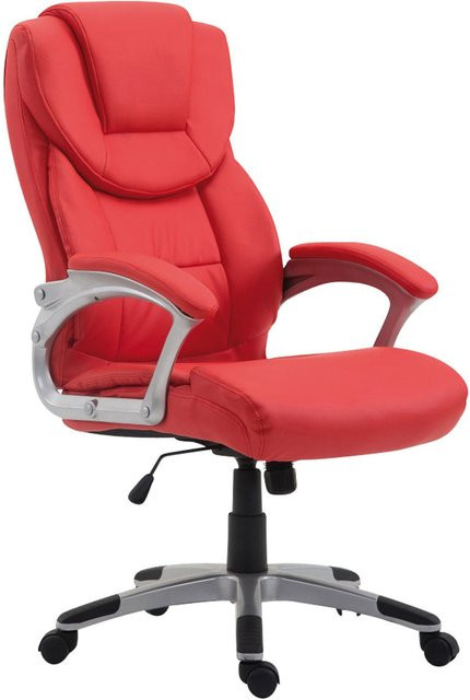 TPFLiving Bürostuhl Texum 2 aus Kunstleder in Rot mit Armlehnen und Rollen, B/T/H: 65,0 x 73,0 x 120,0 cm - Bild 1