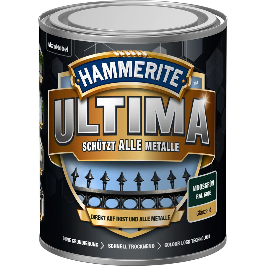 Hammerite Ultima Premium Metall-Schutzlack glänzend Moosgrün 750 ml - Bild 2