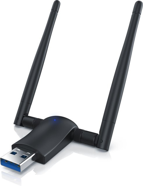 Aplic WLAN-Stick USB 3.0 Dual Band 2,4 + 5 GHz mit externen Antennen, 1200 MBit/s, Schwarz - Bild 1