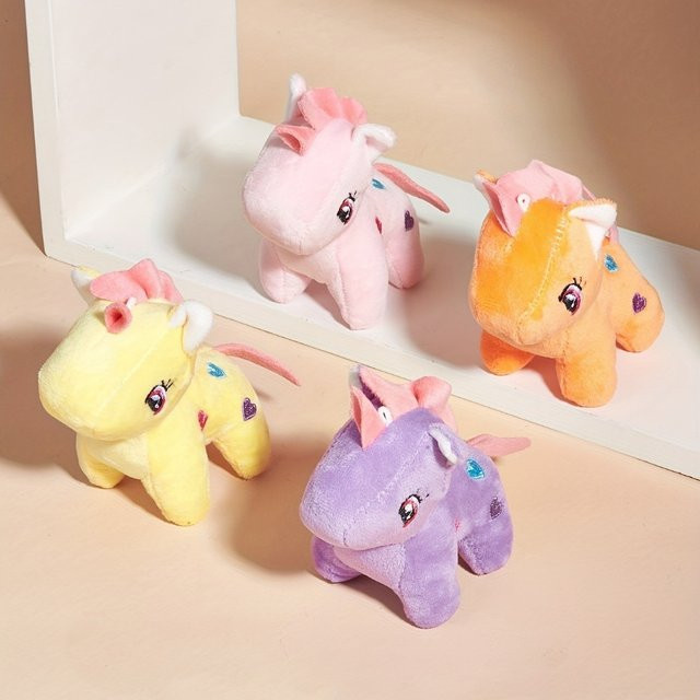 SONGYI Einhorn Mini Plüschtier Schlüsselanhänger, Gelb - Bild 1