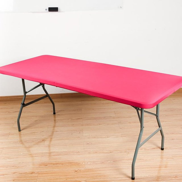 Elastische Tischdecke Yiran Furniture rechteckig in Rose Rot, waschbarer Tischbezug für Hochzeiten und Picknick, B: 183 cm - Bild 1