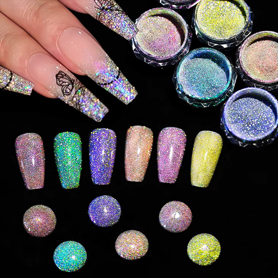 HotPress Aurora Diamond Nail Art Pulver, 0,3g, Reflektierendes Kristall-Chrom-Pigment - Bild 3