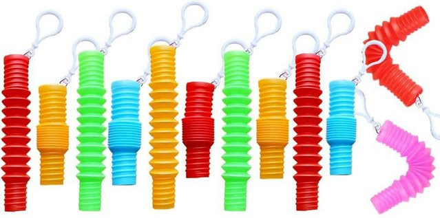 Kidsly Mini-Pop-Tube-Schlüsselanhänger, sensorisches Zappelspielzeug, 24-teiliges Set, red - Bild 1
