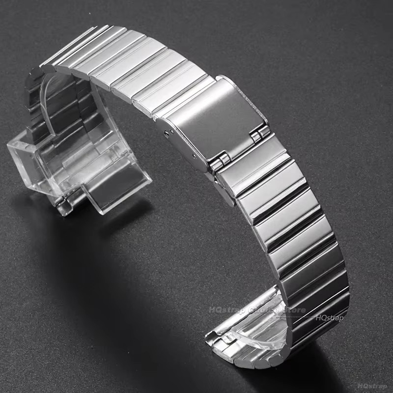 HQstrap Uhrenarmband Edelstahl, Silber, Vintage, Unisex, 18mm 20mm - Bild 2