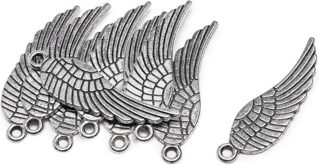 Anhänger Engelsflügel, Silber, Metall, Unisex - Bild 1