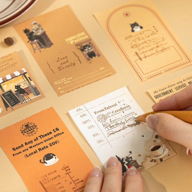 Xiaoji Taster Serie Vintage Kaffee Stickerbuch mit 50 Stück DIY Lebensmittelzubehör in Multicolour - Bild 1