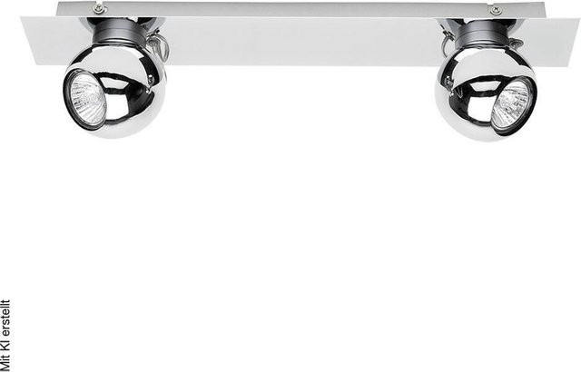 Spot Light Sergio Spotbalken aus Metall in Chrom mit 2 GU10 Brennstellen, B/H/T: 45 x 11,5 x 8 cm - Bild 1