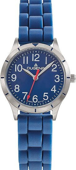 Dugena Kinderuhr, Analoguhr, Quarz, Titan, Silikon, Blau, 28 mm - Bild 1