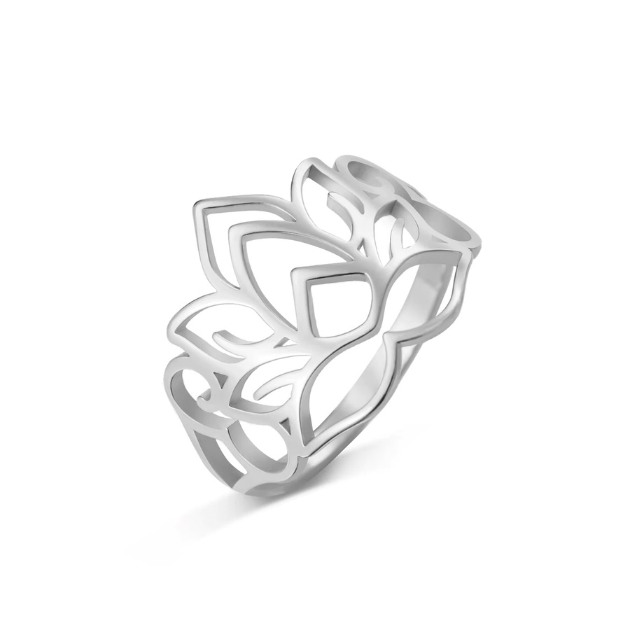 Skyrim Ring Lotusblumen, Edelstahl, Silber, Damen - Bild 3