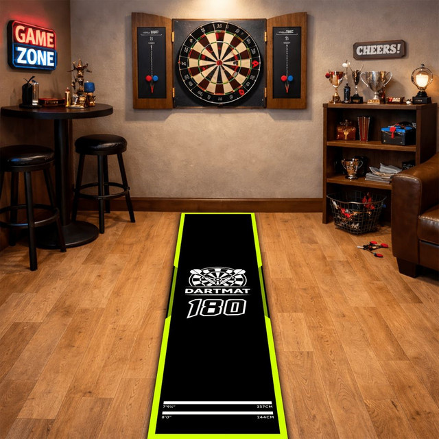 VIKAMA Dart-Trainingsmatte mit Wurflinie, Schwarz - Bild 1