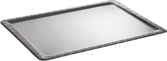APS Tablett SCHÖNER ESSEN aus Edelstahl in Silber, rechteckig, B: 44,5 cm, L: 63,5 cm, H: 2 cm - Bild 1