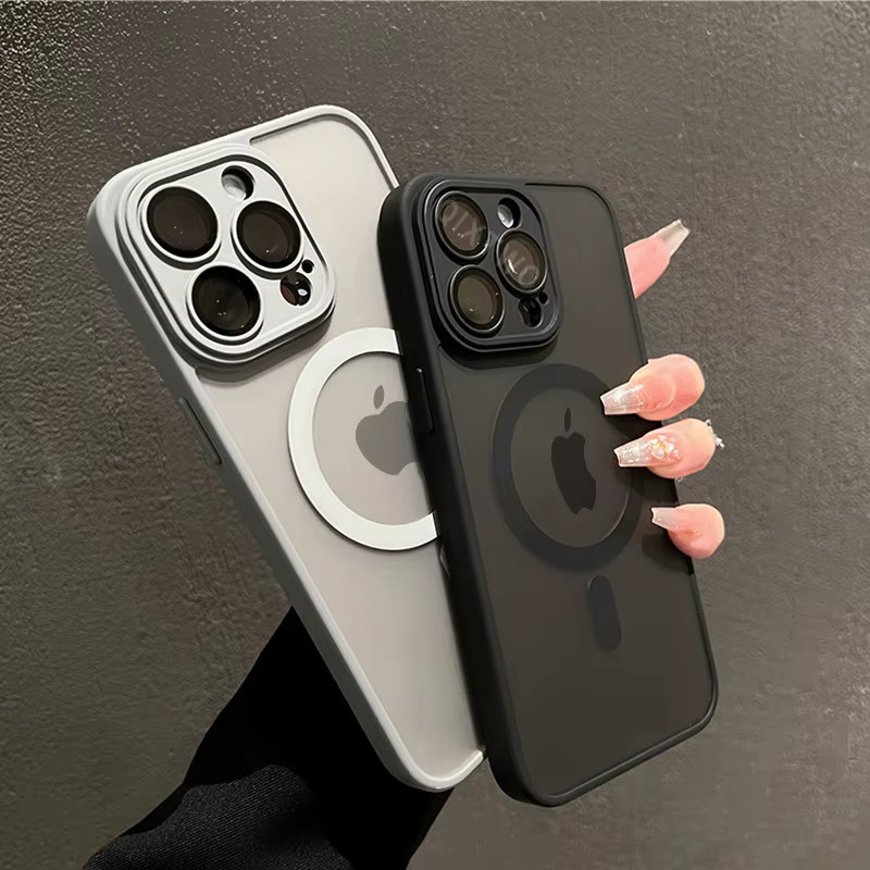 QIXTWO Matte Armor MagSafe Schutzhülle für iPhone 11 bis 17 Pro Max Plus, magnetische kabellose Ladehülle, Blau - Bild 1