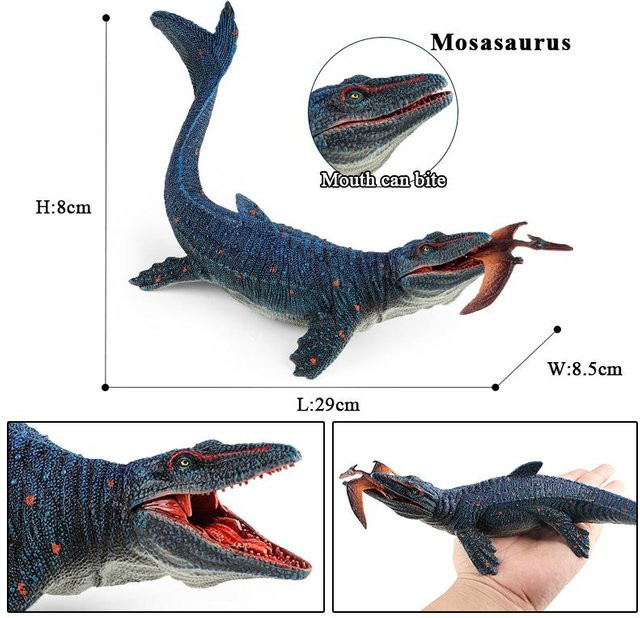 Oenux Sealife-Tiermodelle Prähistorischer Mosasaurus Liopleurodon Kronosaurus Actionfiguren aus PVC 3-6 Jahre - Bild 1