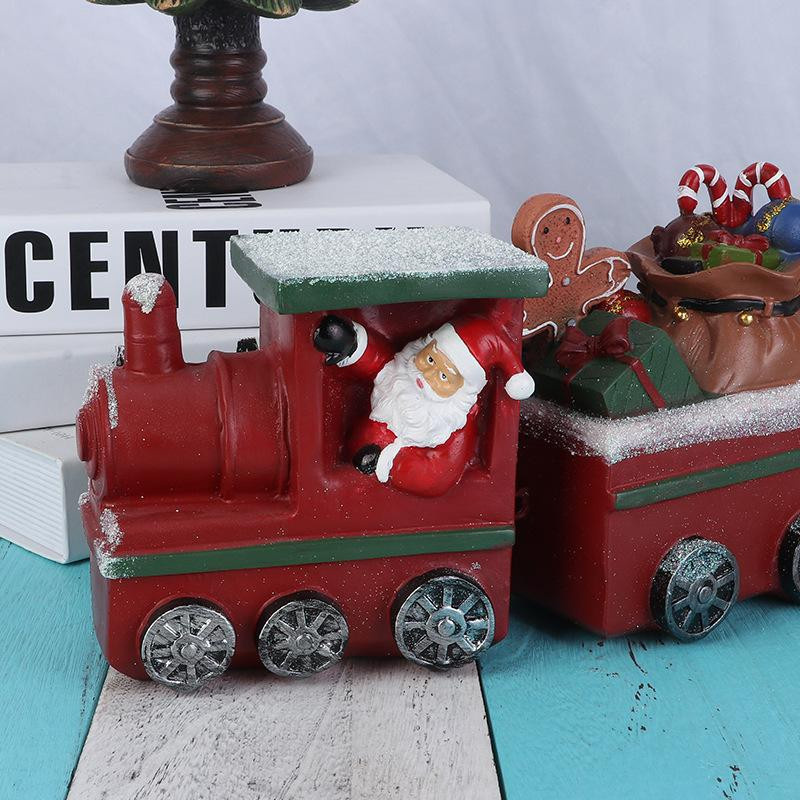 Yiran Furniture Weihnachtsdekoration Zug aus Harz in Mehrfarbig für den Tisch - Bild 1