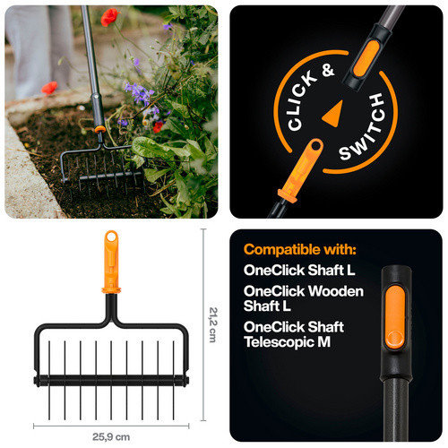 Fiskars QuikFit Sternfräse in Schwarz mit 259 mm Arbeitsbreite - Bild 3