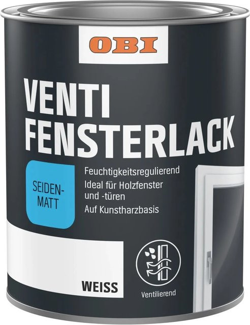 OBI Venti Fensterlack Weiß seidenmatt, lösungsmittelfrei, 0,75 l - Bild 1