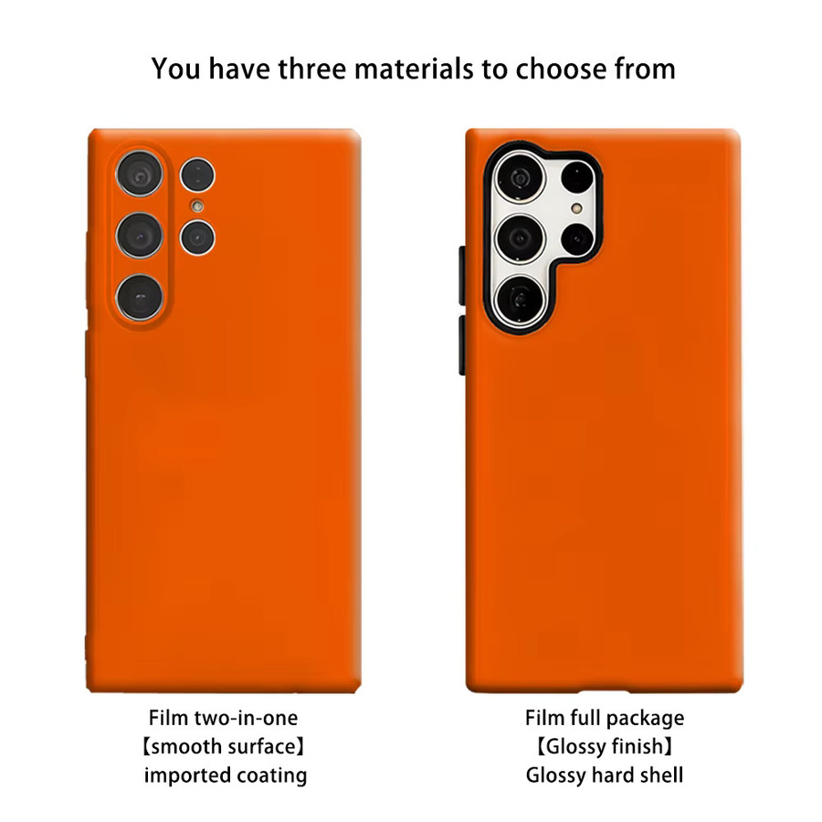 Stoßfeste Doppelschicht Handyhülle für Samsung Galaxy S25 Ultra, S24 und S23 Ultra Plus in Orange-Rot - Bild 2