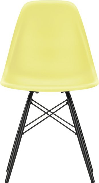 Vitra DSW Eames Plastic Side Chair in Gelb mit Holzgestell und mattem Kunststoff - Bild 1