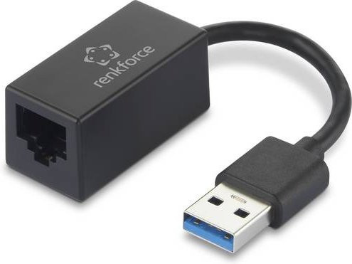Renkforce RF-4708614 USB-A Netzwerkadapter mit Gigabit-LAN 1 GBit/s in Schwarz - Bild 1