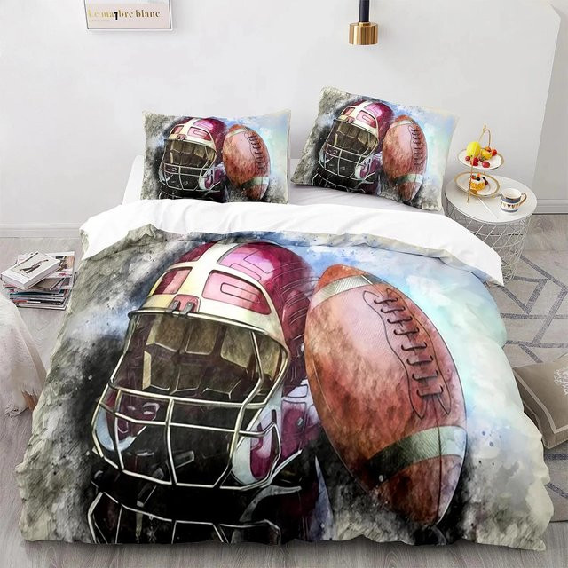 3-teiliges American Football Bettwäsche Set aus Mikrofaser von JMG Household Supplies, Mehrfarbig, B/H: 200 x 200 cm - Bild 1