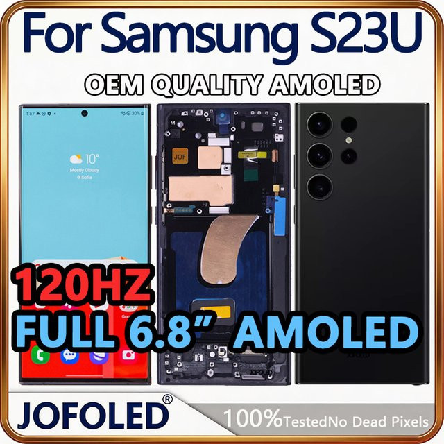 Samsung Galaxy S23 Ultra Display-Baugruppe mit 6,8 Zoll AMOLED 120Hz Touchscreen Digitizer in Grün - Bild 1