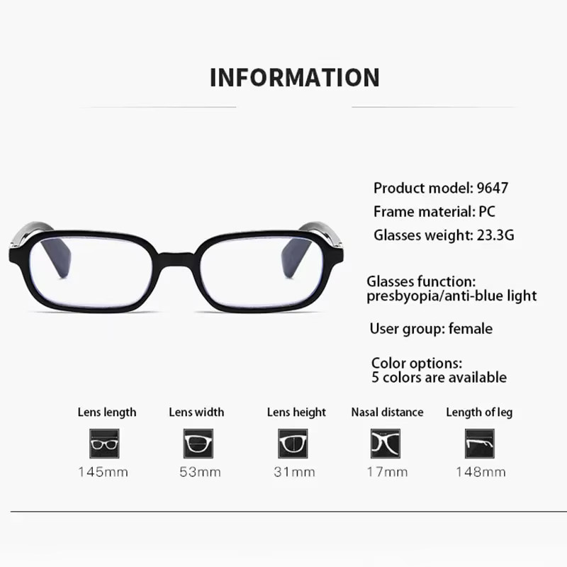 ERIKOLE Lesebrille Square, Damen, Vollrand, Kunststoff, Schwarz, Blaulichtfilter - Bild 3