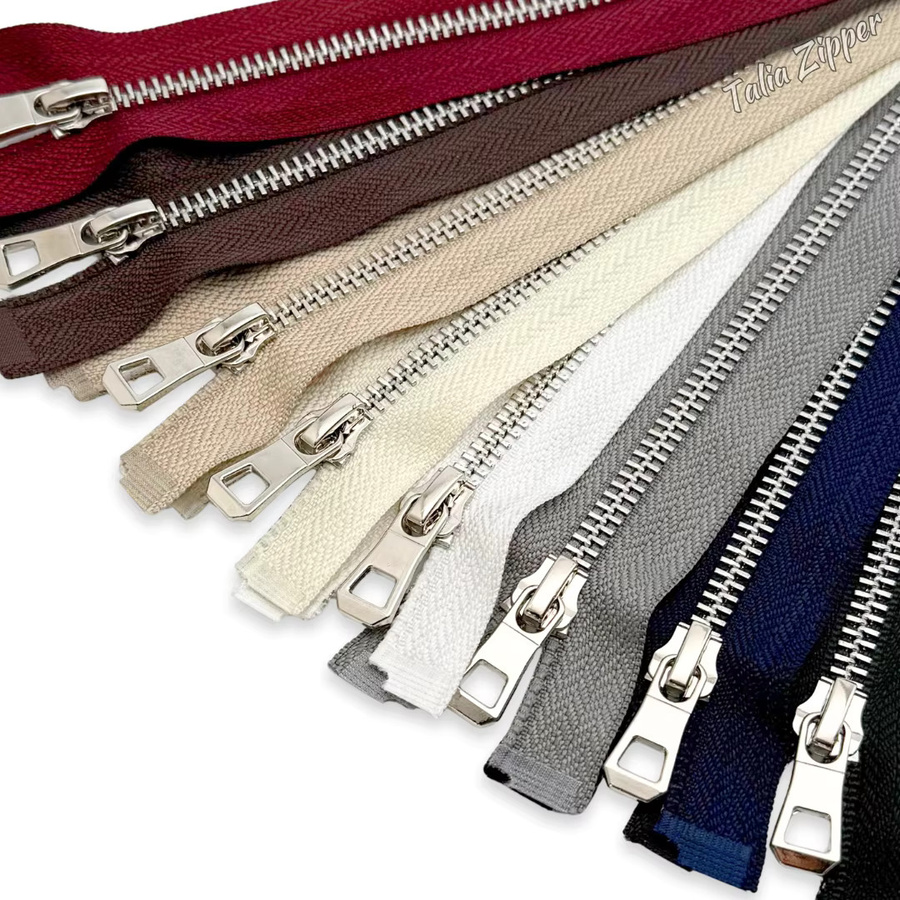 5 Metallreißverschlüsse mit silbernen Zähnen in verschiedenen Farben für Kleidung, Zelte und Handarbeiten - Bild 3