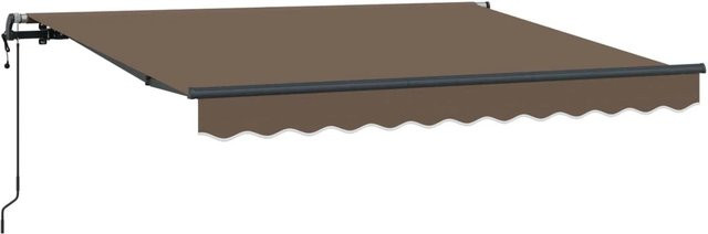 vidaXL Einziehbare Markise Taupe mit Fernbedienung aus Aluminium und Stoff, B/T: 350 x 200 cm - Bild 1