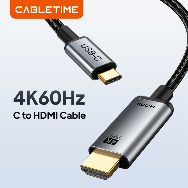 CABLETIME Thunderbolt 3 Video-Adapter USB-C auf HDMI für 4K 60Hz mit MacBook, Samsung und iPhone - Bild 1