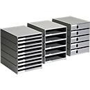 styro Schubladenbox Styroval Dokumentenbox mit 5 geschlossenen Schubladen in DIN C4, grau - Bild 2