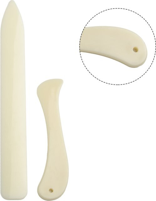 2er Set Knochenfalzer aus Kunststoff für Bastelarbeiten und Buchbinderei in Weiß - Bild 1
