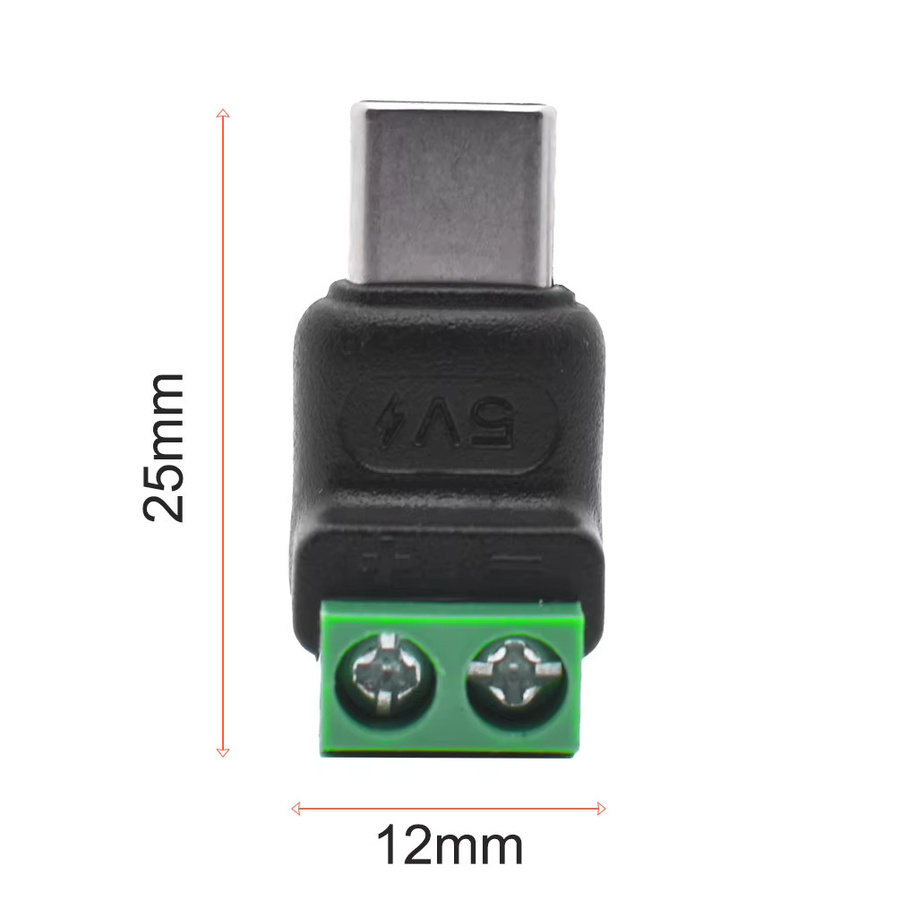 FRHY 5 Stück USB-C auf 2-poliger Adapter Set, grüner Schnellanschluss für Ladekabel und DIY-Elektronik - Bild 4