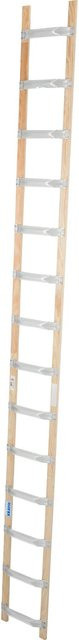 Krause Dachleiter mit 14 Sprossen aus Alu und Holz, braun/mehrfarbig, Höhe: 395 cm, Breite: 40 cm, Tiefe: 7 cm - Bild 1