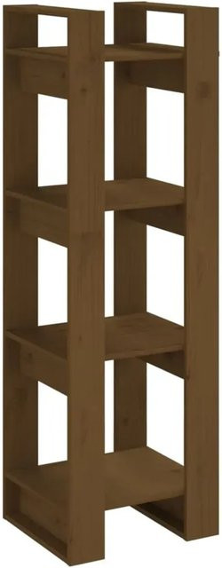 vidaXL Bücherregal und Raumteiler aus Massivholz Kiefer in Honigbraun, B/T/H: 41 x 35 x 125 cm - Bild 1