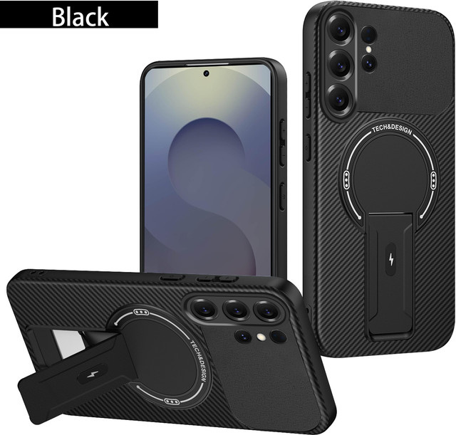 Magnetische Handyhülle für Realme C85 Pro in Schwarz oder Grau mit Schutz-Rückabdeckung - Bild 1