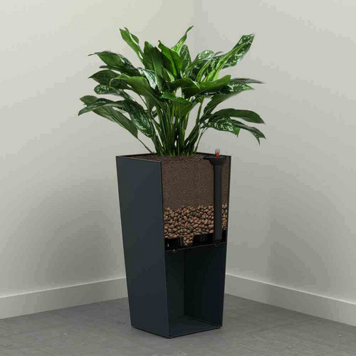Siena Garden Pflanzgefäß Nizza Groove aus Kunststoff in Graphit B/T/H: 40 x 40 x 75,3 cm - Bild 5