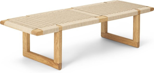 Carl Hansen & Søn And Son Bm0489 Tischbank aus Eiche mit beige geflochtener Papierkordel - Bild 1